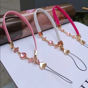 Embellished Gem Leather Lanyard